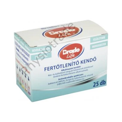 Bradolife fertőtlenítő kendő 25 db (kézre, felületre)