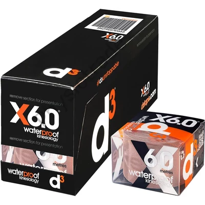 d3 X6.0 – Vízálló kineziológiai tapasz (bézs - karton /6 db)