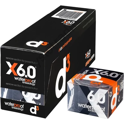 d3 X6.0 – Vízálló kineziológiai tapasz (fekete)