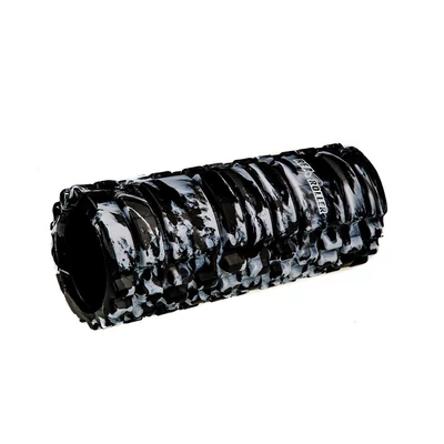 REA bordázott felületű SMR masszázshenger, szürke-terep mintás (33cm)