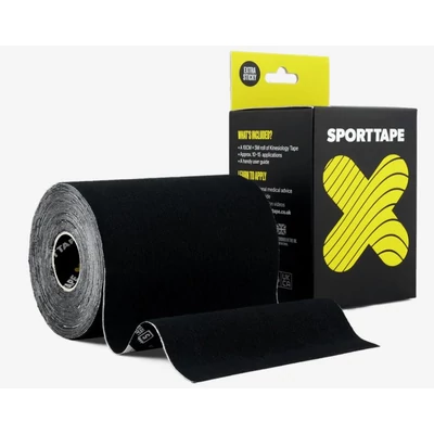 SPORTTAPE FLEX EXTRA - extra széles (fekete) 10cmx5m