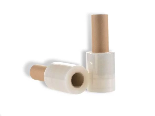 Kézi stretch fólia, átlátszó, fogantyúval, 0,1m x 153m